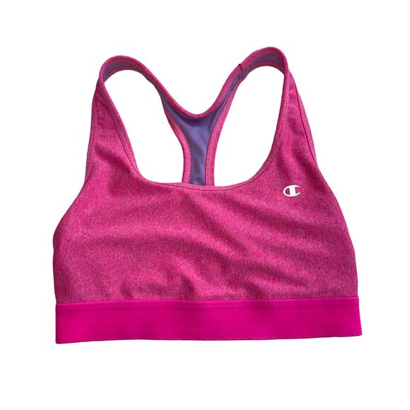 Champion Pink Heathered Racerback Sports Bra Medium Support Size M - Picture 1 of 6